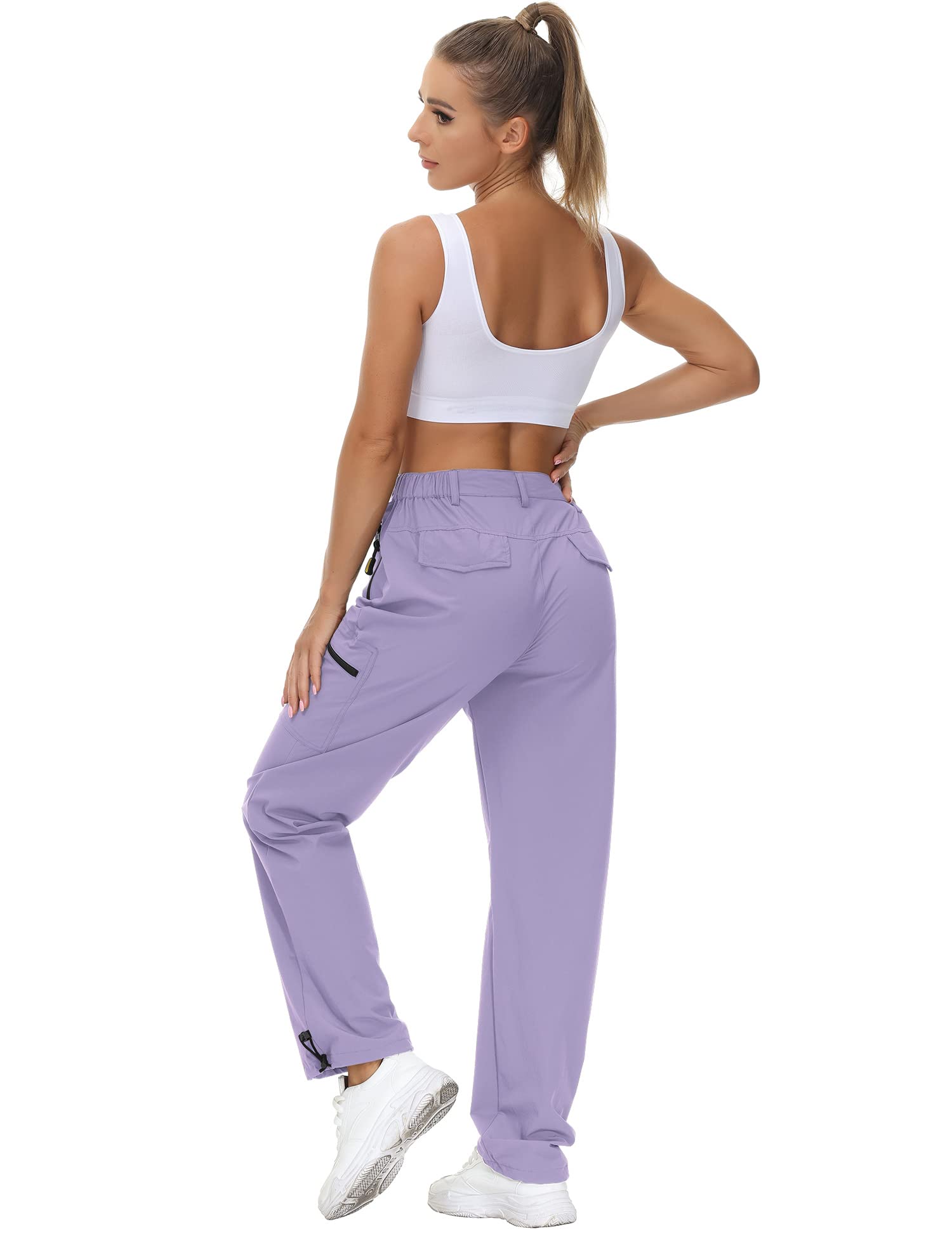 VVK Damen-Cargohose, leicht, schnell trocknend, Outdoor-Sporthose, Camping, Klettern, Golf, Reißverschlusstaschen