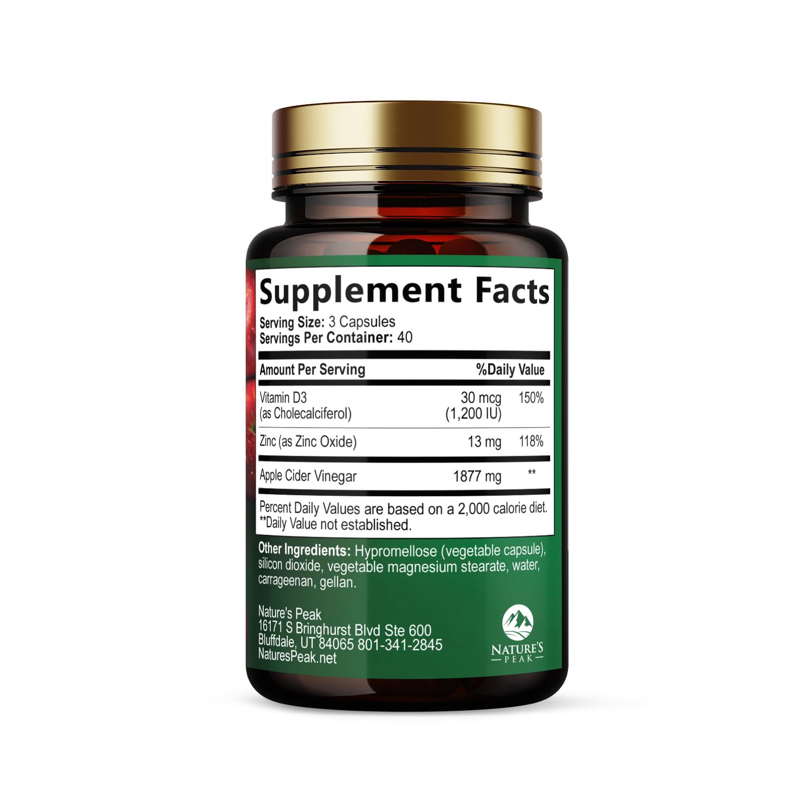 Apple Cider Vinegar 1877mg Per Serving - Vitamin D3, Zinc & Best ACV Supplement Pills Supporting Gut Health for Better Digestion & Immune System Support, Sourced from The Mother - 120 Capsules — Amazon image 8