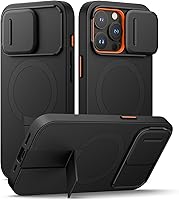 Vista 33 de SURITCH Funda para iPhone 14 Pro Max con cubierta magnética para cámara deslizante y soporte ajustable, compatible con MagSafe, funda protectora