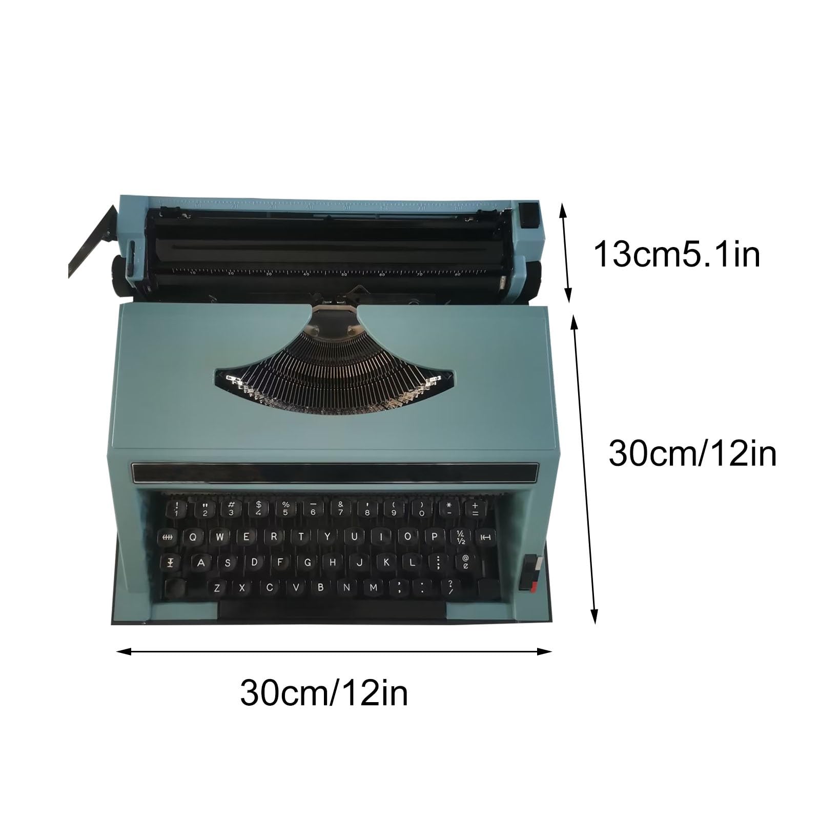 Blue Old-Fashioned Traditional Portable Manual Typewriter for Notes Or Letters Or Creative Writing Writers Literary Gift