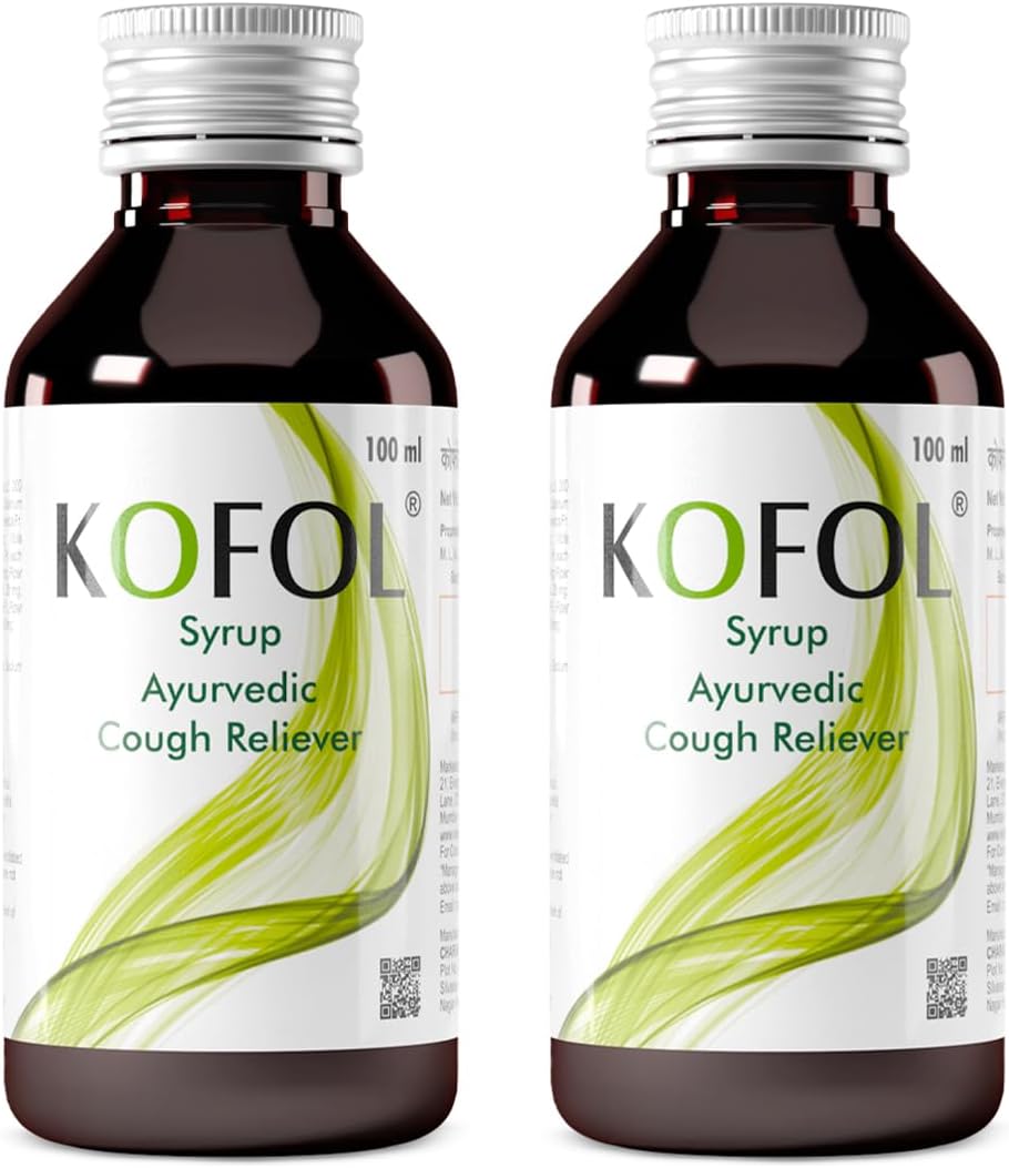 - Kofol Ayurvedic Cough Syrup | Relief from Dry & Wet Cough | Non-Drowsy, Non-Alcoholic Ayurvedic Cough Syrup for All Ages | Soothes Sore Throat & Reduces Cough - 100 ml (Pack of 2)