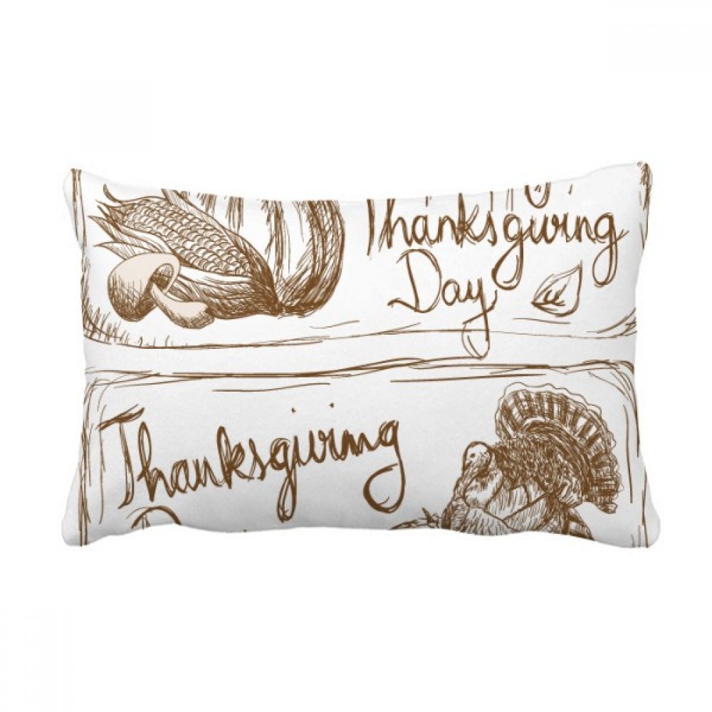 Coussin lombaire Thanksgiving gris, insert haut de gamme 16x24 pouces
