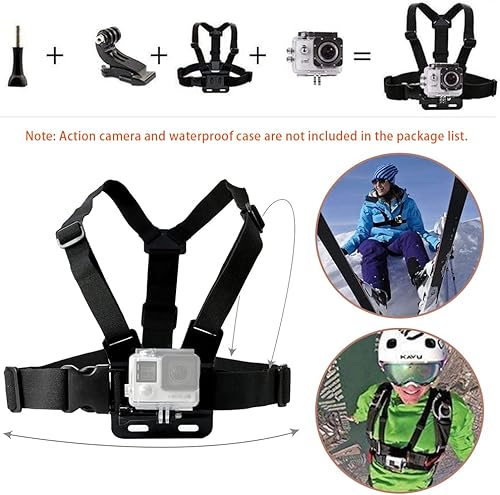 Miniatura 2 de VVHOOY Kit de accesorios para cámara de acción para montaje en el pecho, con ventosa para selfie, mango flotante compatible con Dragon Touch, GoPro