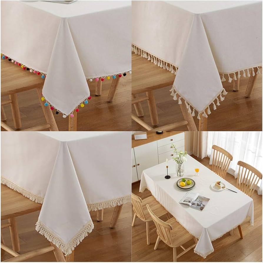 Amazon｜TSUBASI テーブルクロス 白 無地 綿 正方形 長方形 机 布