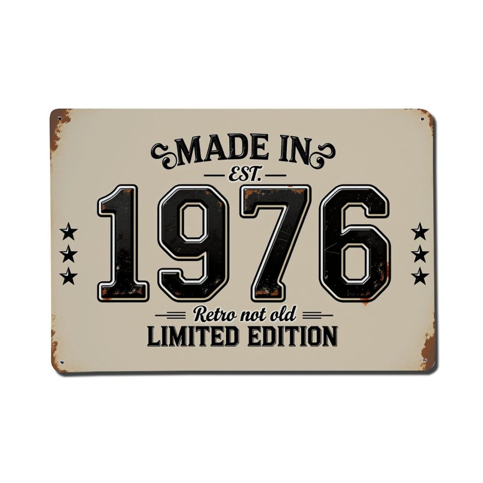 Made In 1976 Retro Limited Edition_1 Vintage Tin Sign Retro Metal Wall Decor Metal Poster, Home Bar Garage Farmhouse Cafe Wall Art Decoration 8x12Inches