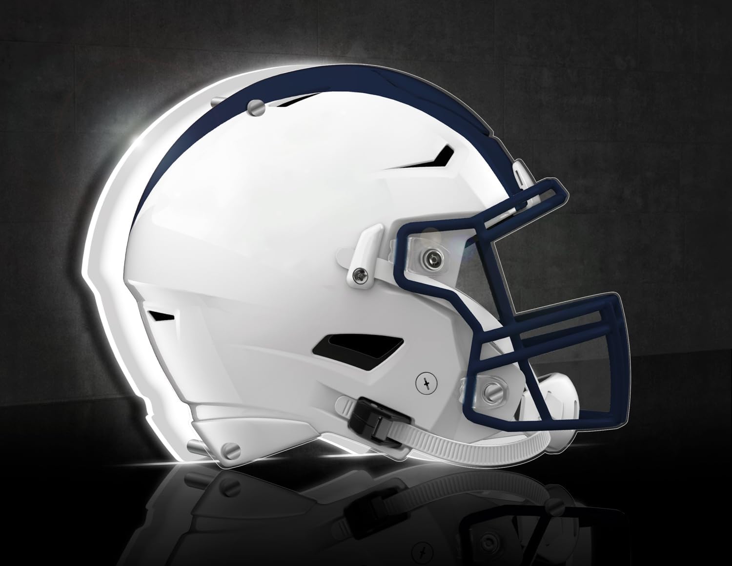 Team Sports America Evergreen NCAA Penn State Tabletop LED Lighting Décor| Full Size Replica Helmet Free-Standing Desk Night Light | 10 x 7 x 3 Inches | Christmas Gift for Men,Women | Made in USA
