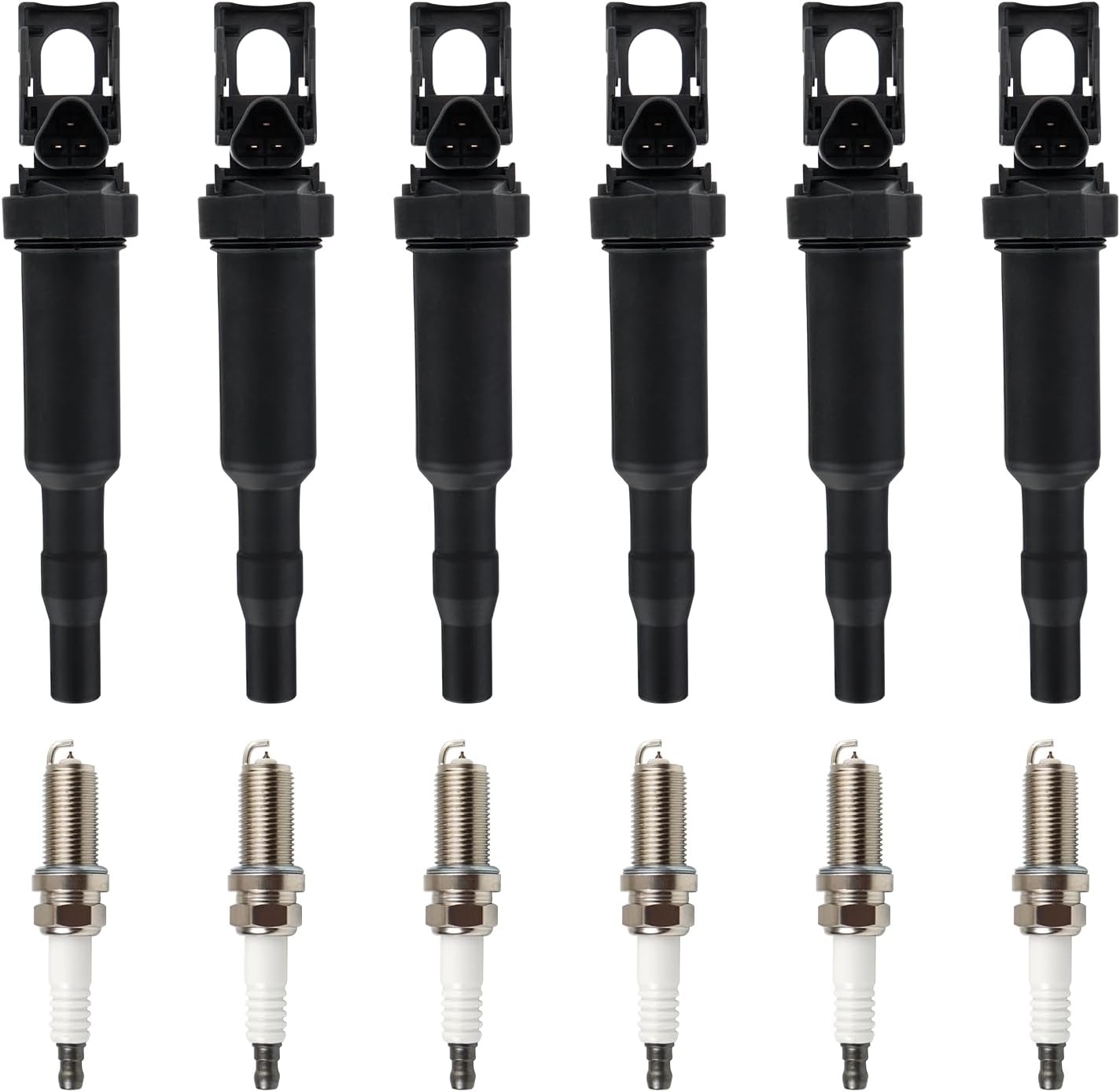 BHB Set of 6 Ignition Coil Pack & 6 PCS Double Iridium Platinum Spark Plugs Compatible with BMW 328i 325i 325xi 330i 330xi xDrive 528i 525i 530i X3 Z4 X5 3.0L 2.5L L6 0221504470 12122158253 UF592