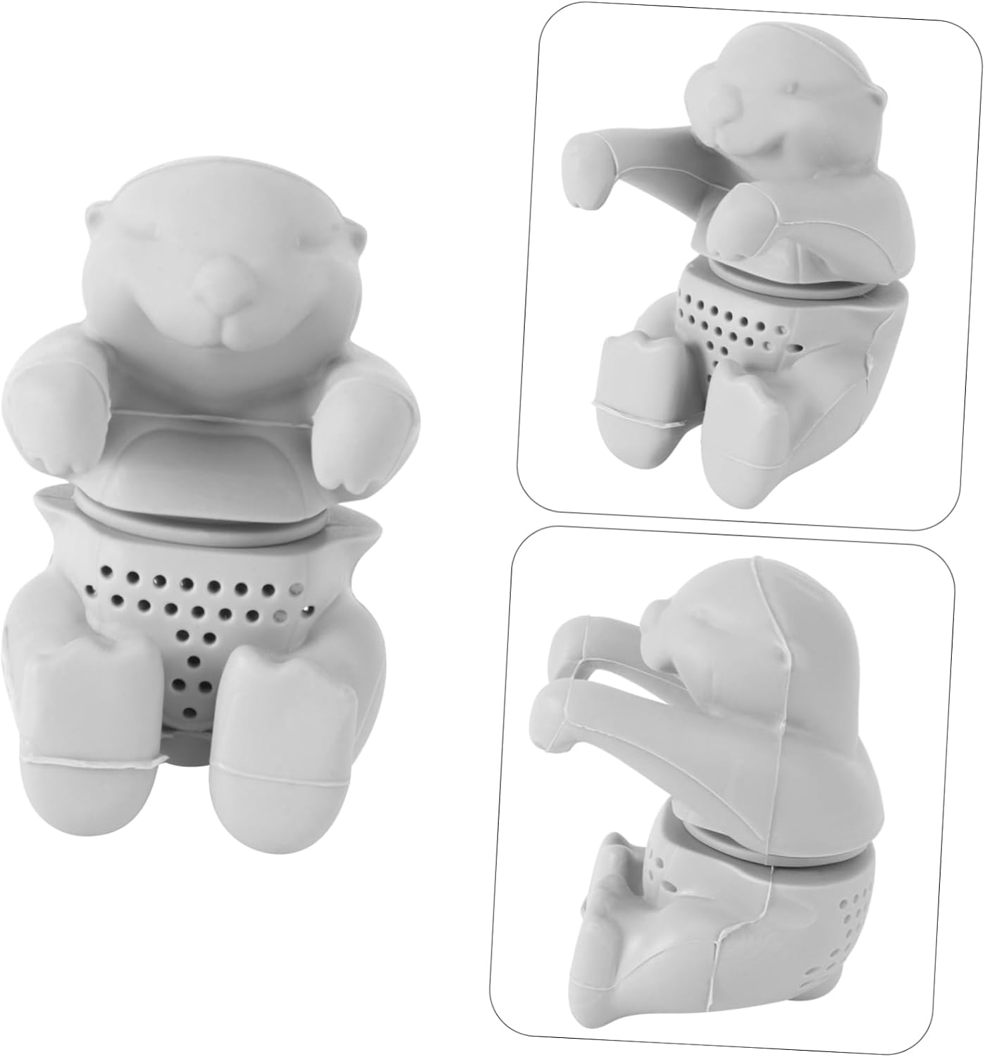 Homoyoyo Cute Silicone Tea Infuser Fun Loose Leaf Diffuser for Tea Easy to -grade Material Kitchen Gadget for Enjoying Flavorful Brews Grey image 2