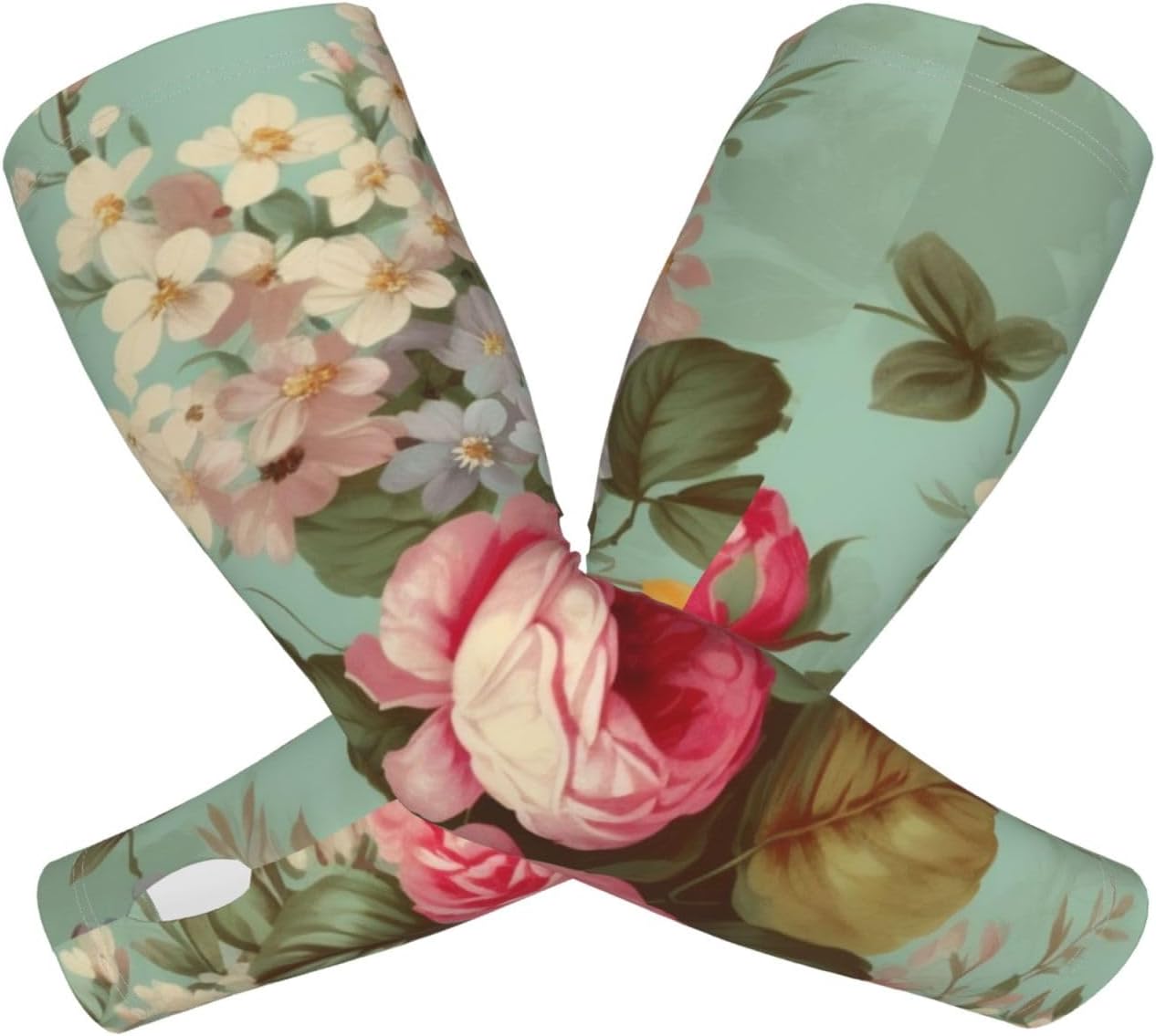 Vintage Floral Flowers Arm Sleeve for Men Women UV Protection Cooling Sun Sleeves Compression Tattoo Sleeve Cover