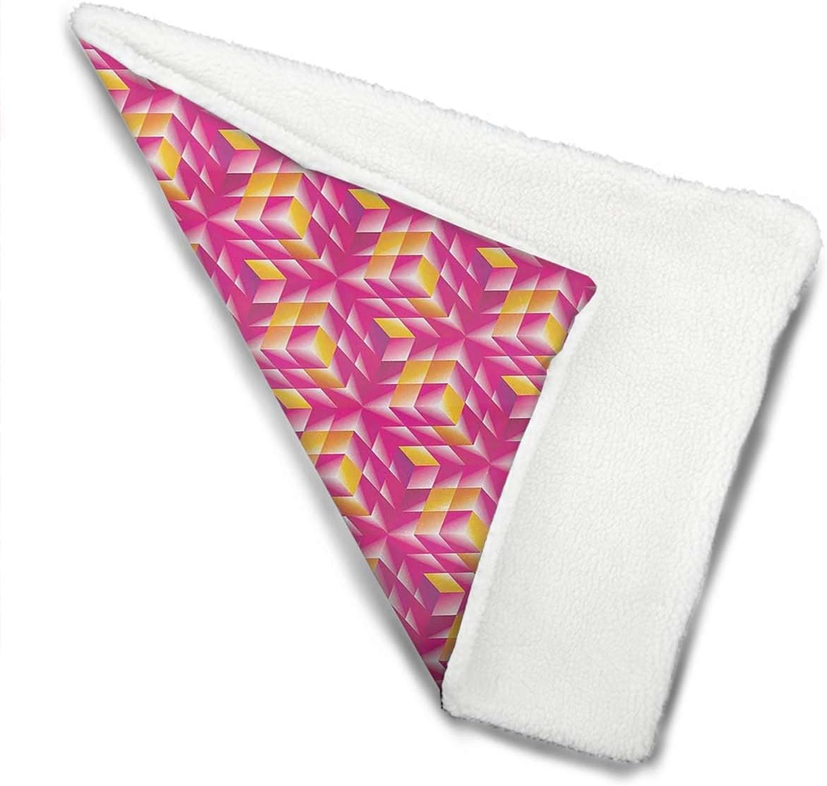 review Hot Pink Yellow Thermal Pet Mat Bed Liner Geometry Artwork Stylish Futuristic Soft Plush Autumn Winter Thermal Pet Bed Snooze Sleeping for Kittens Puppies Rabbits Abstract 18