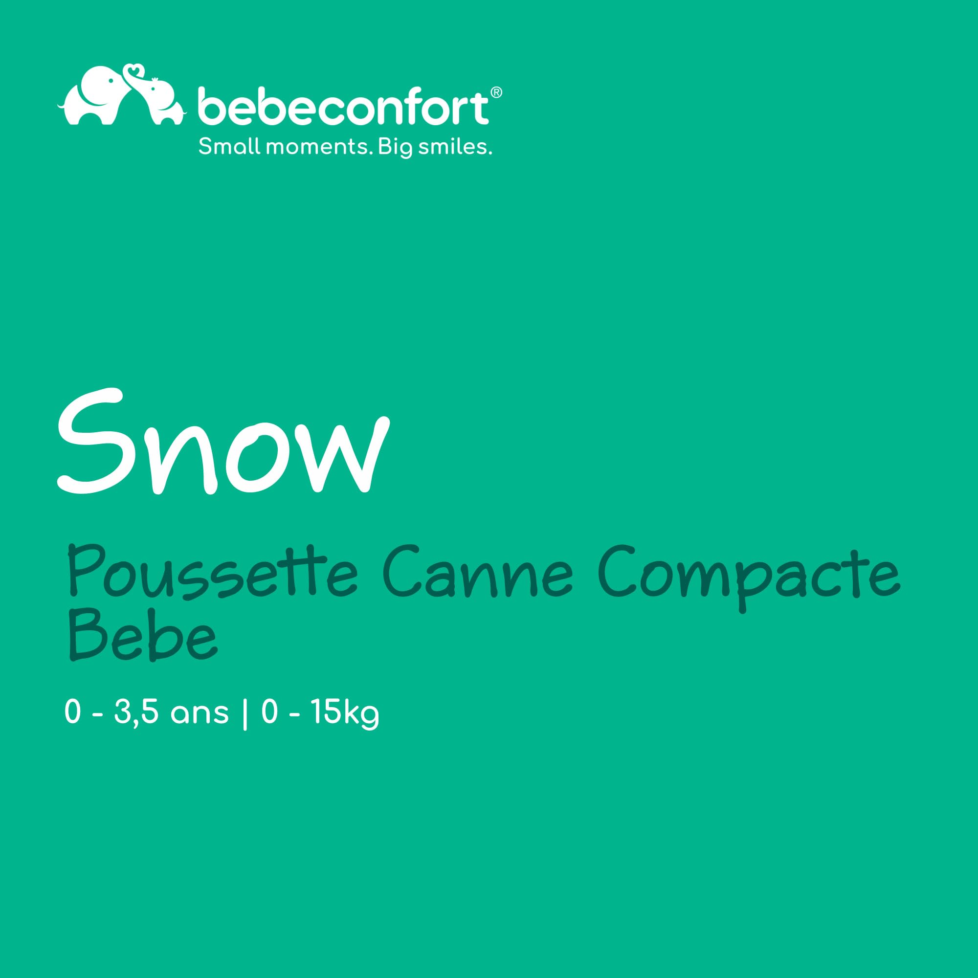 Bebeconfort Snow Poussette Canne Compacte Bébé 0-15 kg Naissance à 3,5 ans Voyage Ultra Légère Pliable Mineral Graphite