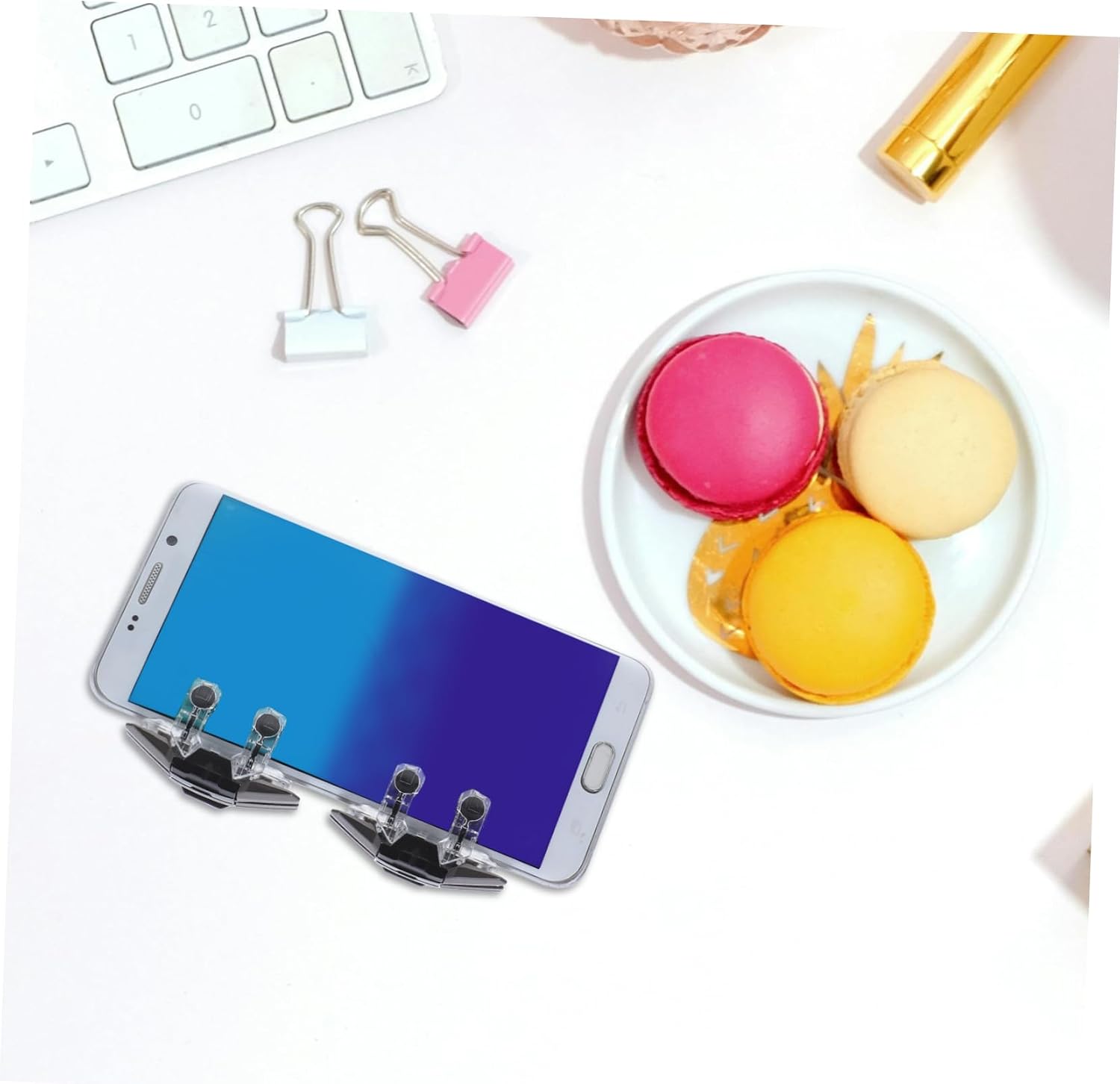 2pcs Mobile Phone Trigger Game Supply Phone Game Trigger Mobile Game Controller Phone Accessories Controller Handle Gamer Handle Trigger Controller Gaming Trigger Black Metal