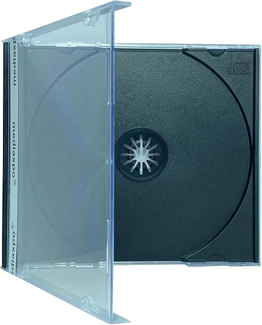 Protect Your Music Collection: Assembled CD Jewel Cases with Black Tray - 10.4 mm Standard Size, Premium Quality (Black) (Pack of 10)