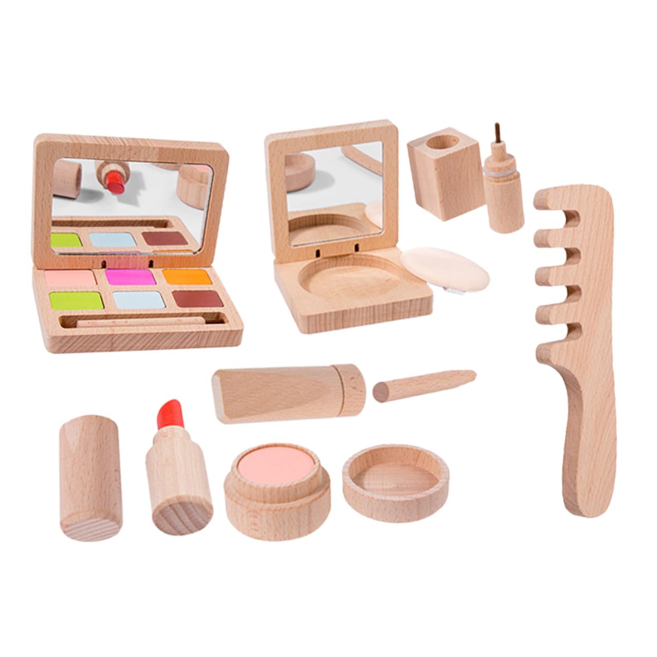Mikinona Schminkspielzeug für Mädchen Holzspielset Kinder Schminkset Fördert Kreativität und Hand Augen Koordination für Weihnachten