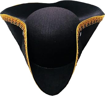 Tricorn Colonial Hat Halloween Pirate Hats Men Captain Hat Musketeer Hats Masquerade Party Revolutionary War Costume