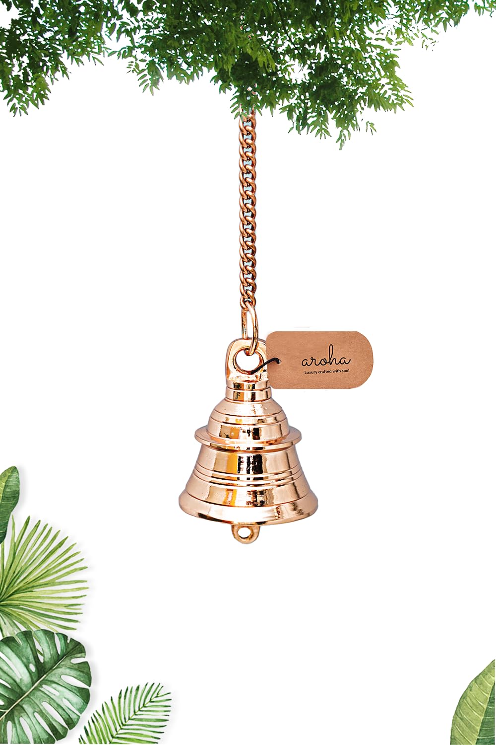 Aroha Pooja Bell - Antique Brass & Bells -8