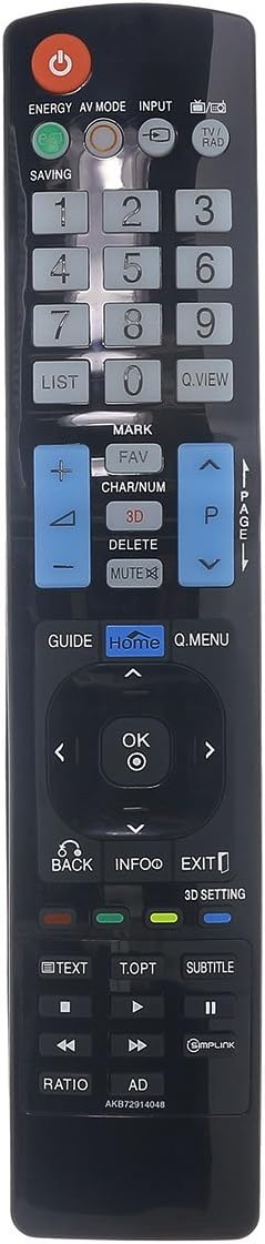 Front view of Aurabeam Replacement TV Remote Control