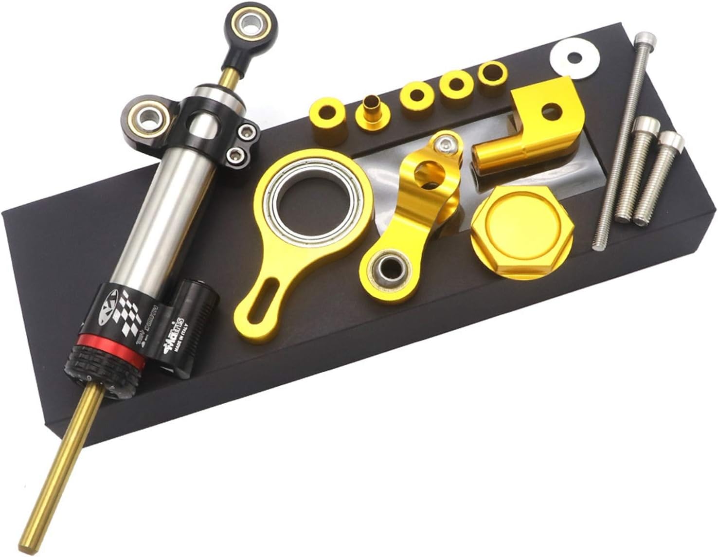 CNC Aluminum Adjustable Motorcycles Steering Stabilize Damper Bracket Mount For YZF R6 Mounting Kit(Gold set)