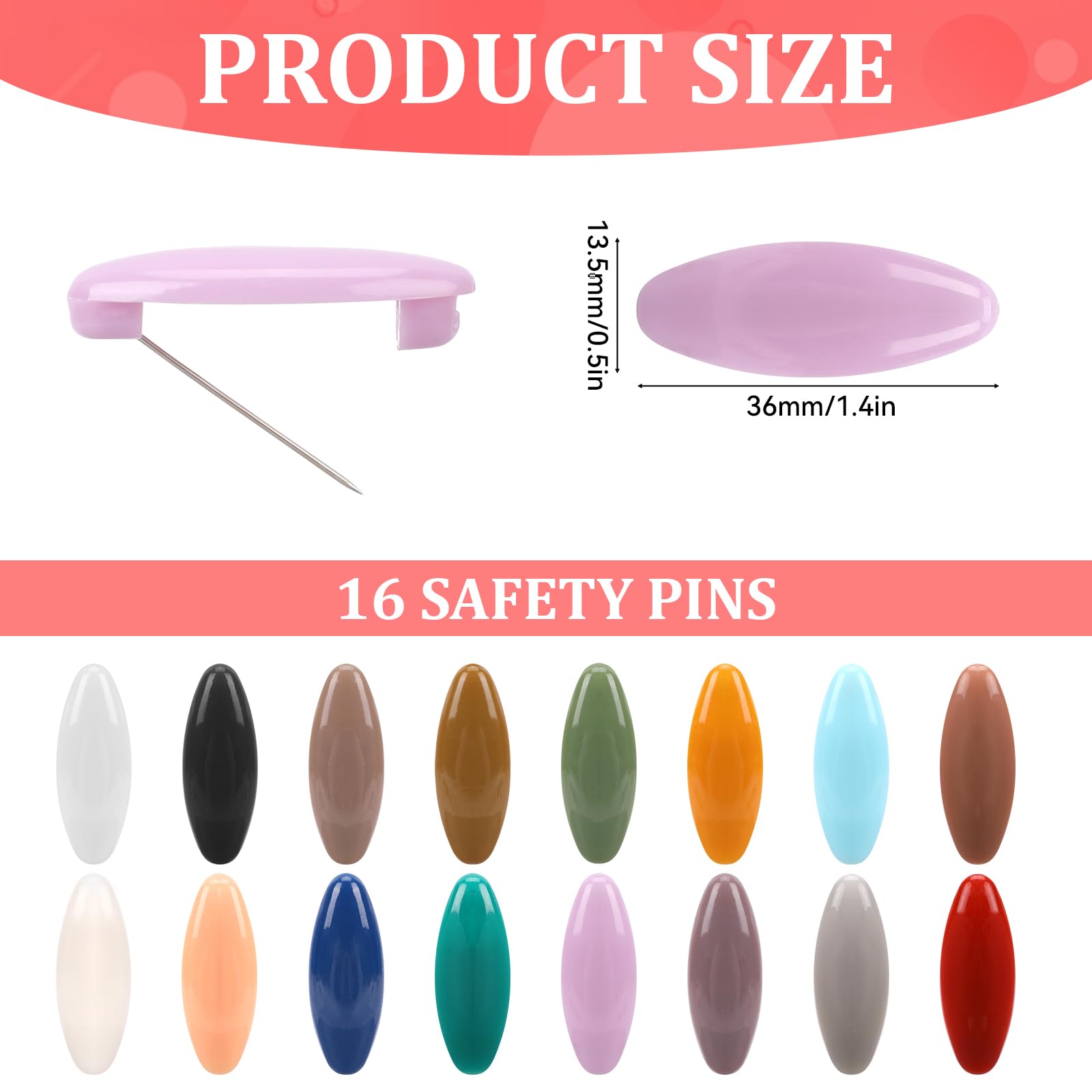 KMOSPAD 30 Broches Musulmanes De Seguridad Para Bufanda De Hiyab, Coloridos Palillos De Vidrio Para Coser, Broches Sin Enganches, Con 30 Gorras De