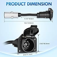 Vista 7 de Nilight Adaptador de Remolque de Cuchilla RV de 7 Pines Redondo a 7 Vías Conector Arnés de Cableado Adaptador Eléctrico Conector de Enchufe