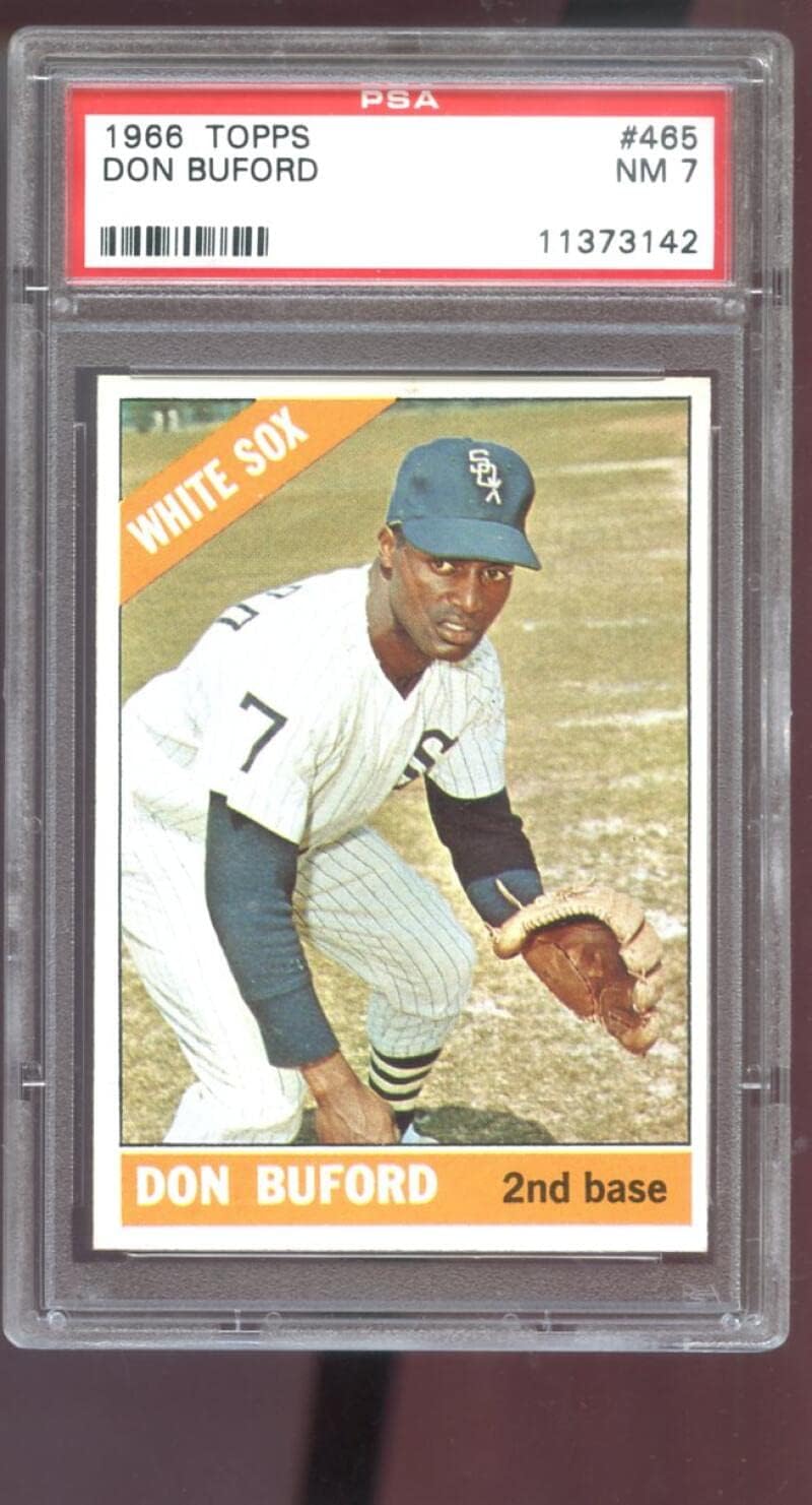 1966 Topps #465 Don Buford PSA 7 Graded Baseball Card NM Chicago White Sox