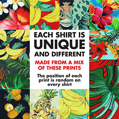 Chemise tropicale originale style patchwork coloré à manches courtes 18.5 - 5