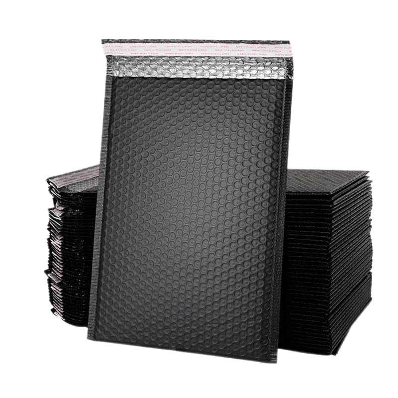 Koperty bąbelkowe Poly Mailers, Koperty bąbelkowe foliowe 50 szt., wielokolorowe, różne rozmiary(Black-50pcs,15 * 20cm)