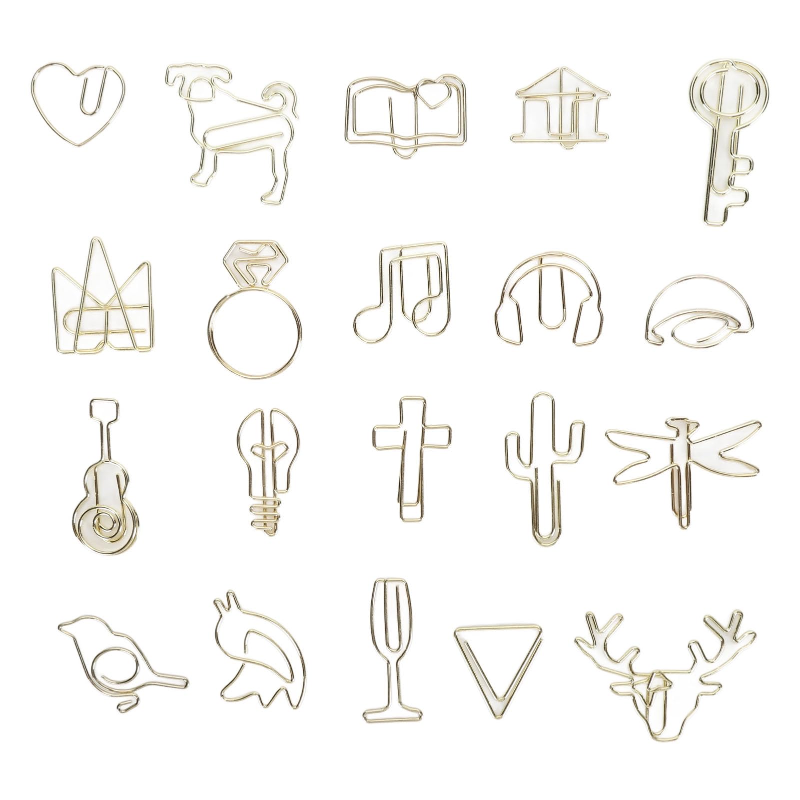 100 Stks Goud Paperclips, Galvaniseren Metalen Paperclips Kleine Organiseren Clips voor Document Foto's Tickets Kantoor Schoolbenodigdheden(Ster