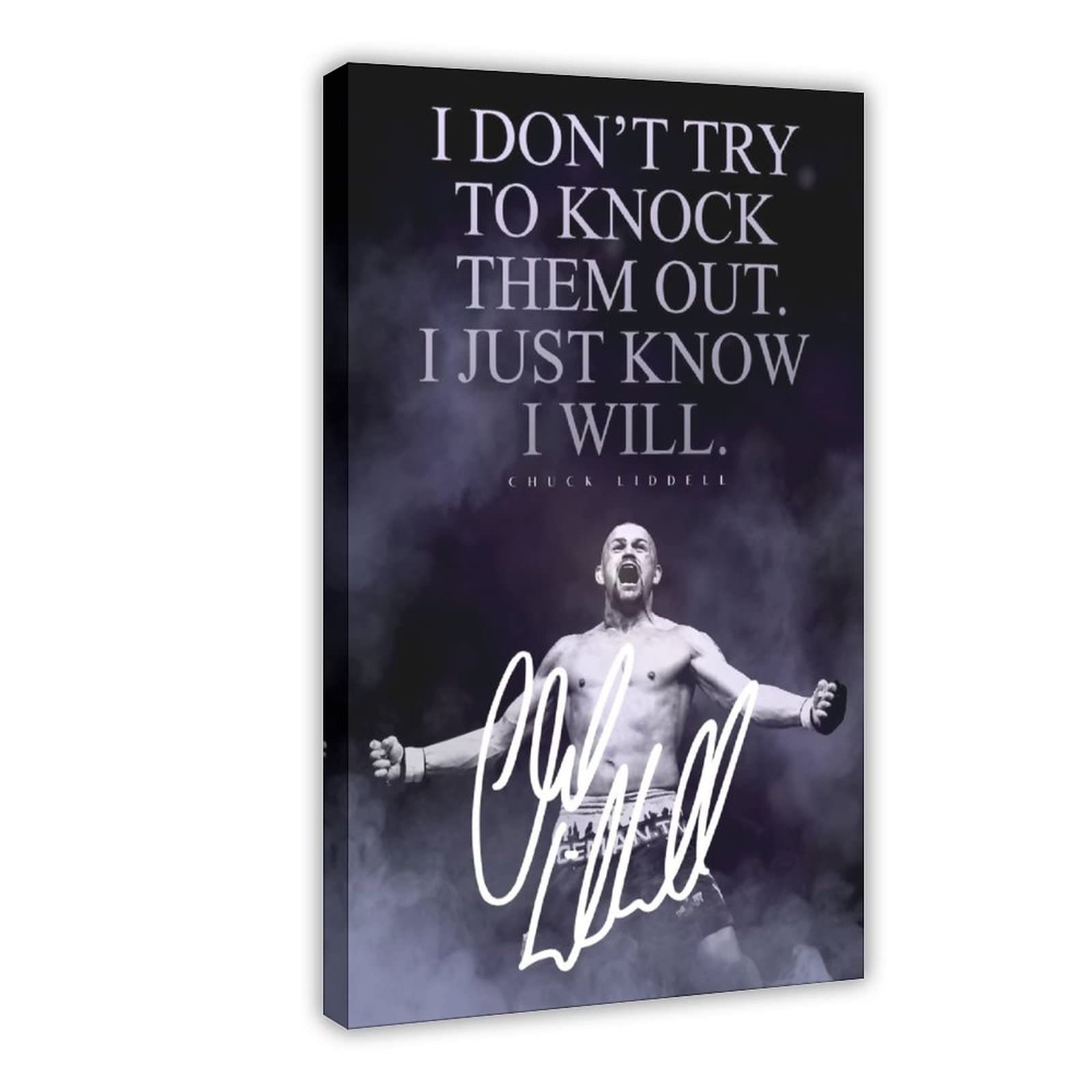 MOIT Boxer Chuck Liddell Canvas Poster Bedroom Decor Sports Landscape Office Room Decor Gift Frame-style 24x36inch(60x90cm)