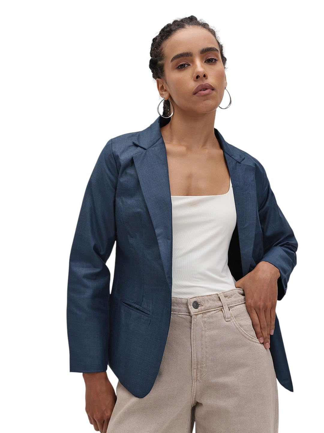 cottinfab Solid Single-Breasted Formal Blazer-picture-16