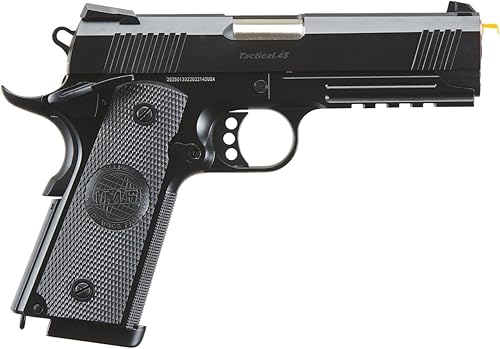 Miniatura 2 de Golden Ball x Eagle 3324 Hi-Capa Pistola de aire comprimido de metal con diapositiva ventilada, 300 FPS, color negro