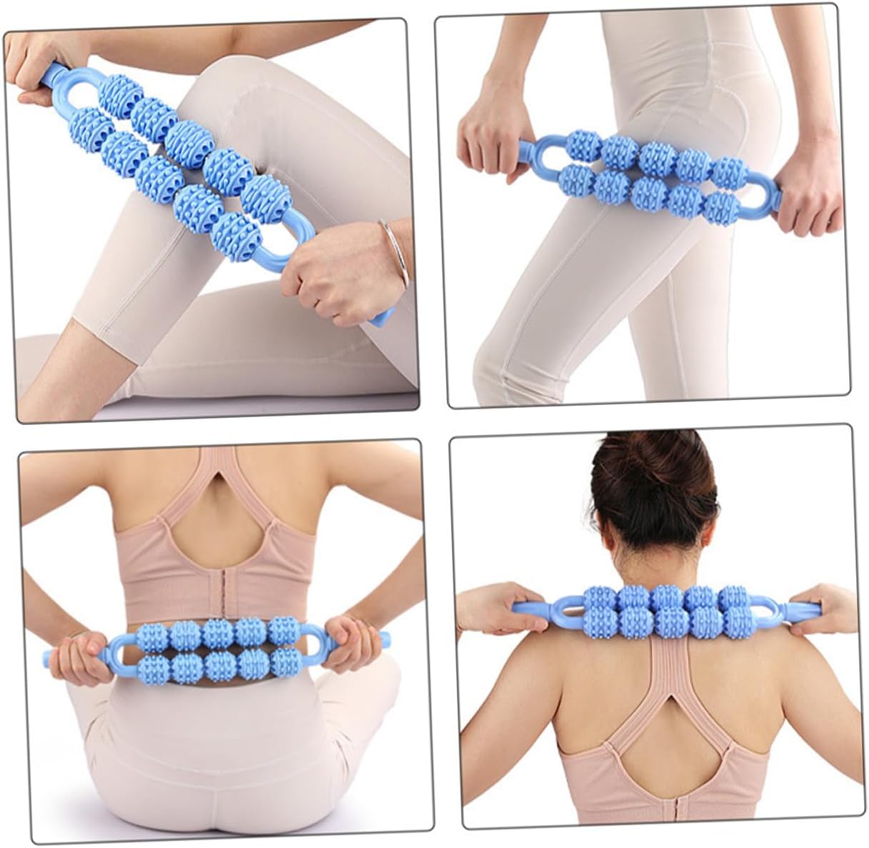 2pcs Muscle Massage Roller Stick for Deep Tissue Trigger Point Relief Ergonomic Handheld Fascia Tool for Legs Back Neck Plastic Design for Muscle Soreness and Flexibility