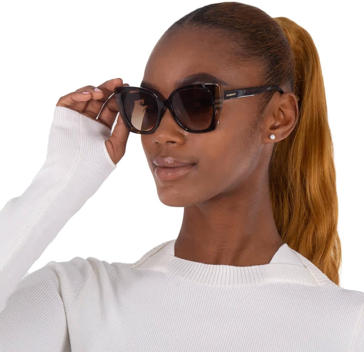 BURBERRY Meryl BE4393F 405313 Sunglasses Women's Dark Havana/Brown Gradient 54mm