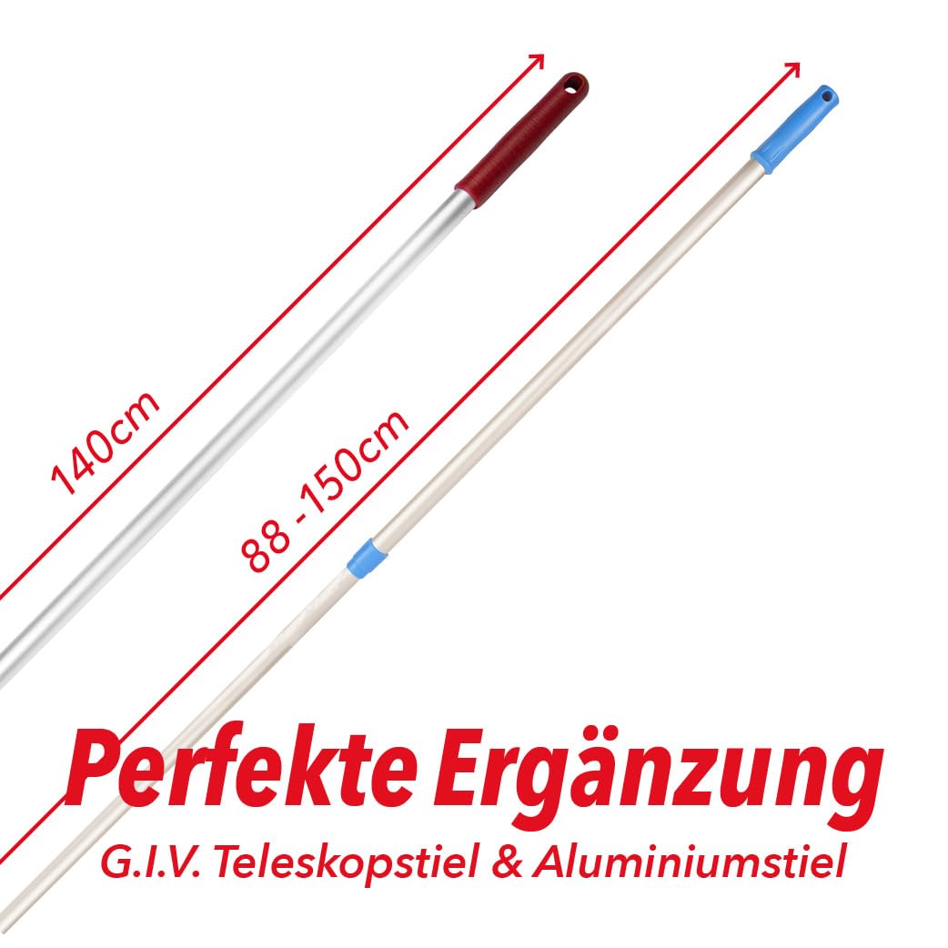 G.I.V. 5X Profi Magnet Klapphalter 50 cm, dunkelblau mit Trittmechanik & Magnetverschluss - für Taschen- & Laschenmopps - Klapphalter groß für alle gängigen Mopps - Bodenwischer für Gebäudereinigung