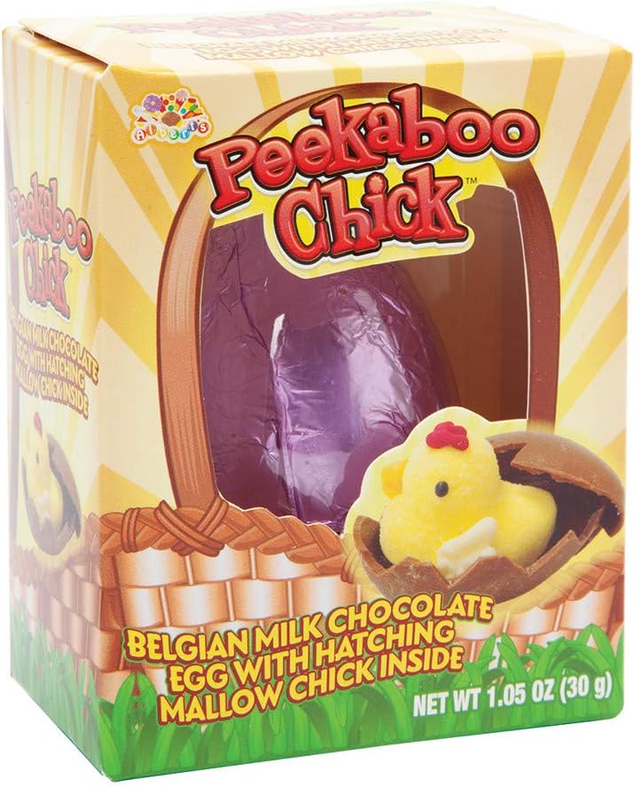 Peekaboo Chick Surprise Egg (Belgian Milk Chocolate Egg with Hatching Mallow Chick Inside)