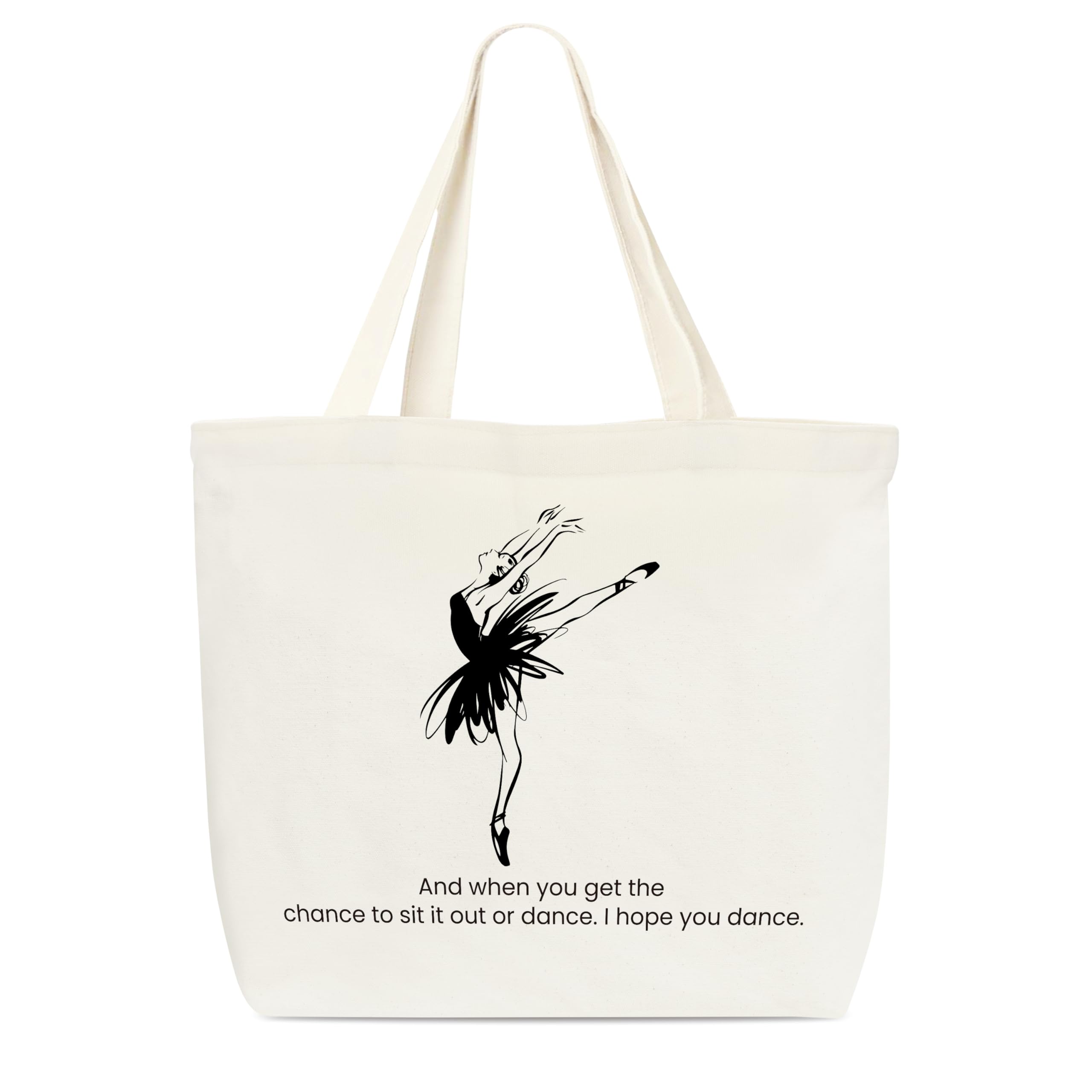 Dr.Baner Canvas Tote Bag, Dancer Tote, Ballerina Tote, Reusable Grocery Shopping Bag, Library Shoulder Bag for Women, Teens and Adults, Space-themed,