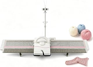 Automatische Strickmaschine, 6,5 Mm (0,25 Zoll) Mittlere Stärke, 150 Stiche, Kunststoff-Webset Mit Garnnadeln, Perfekte Handnähausrüstung Für Das Basteln Von Pullovern, Mützen Und Schals