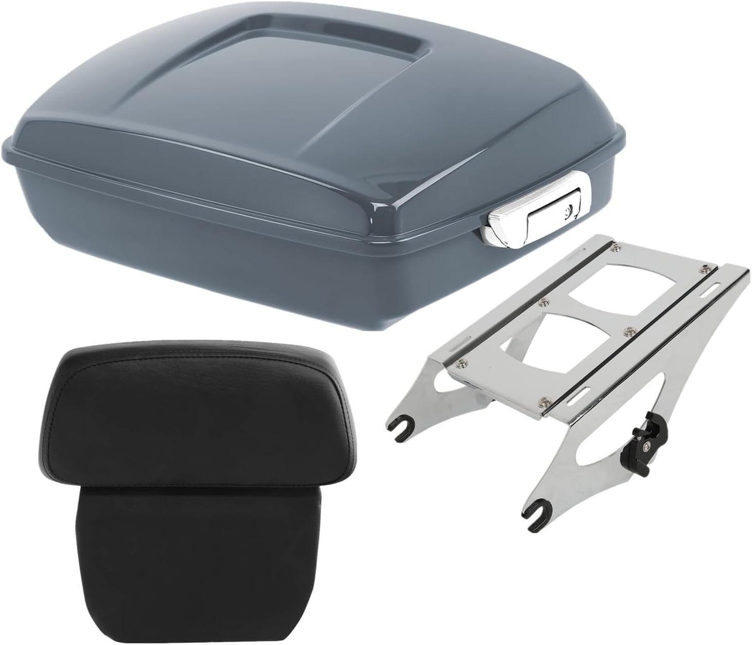 Chopped Pack Trunk Pad Mount Rack For Harley Tour Pak Touring 14-Up Gunship Gray