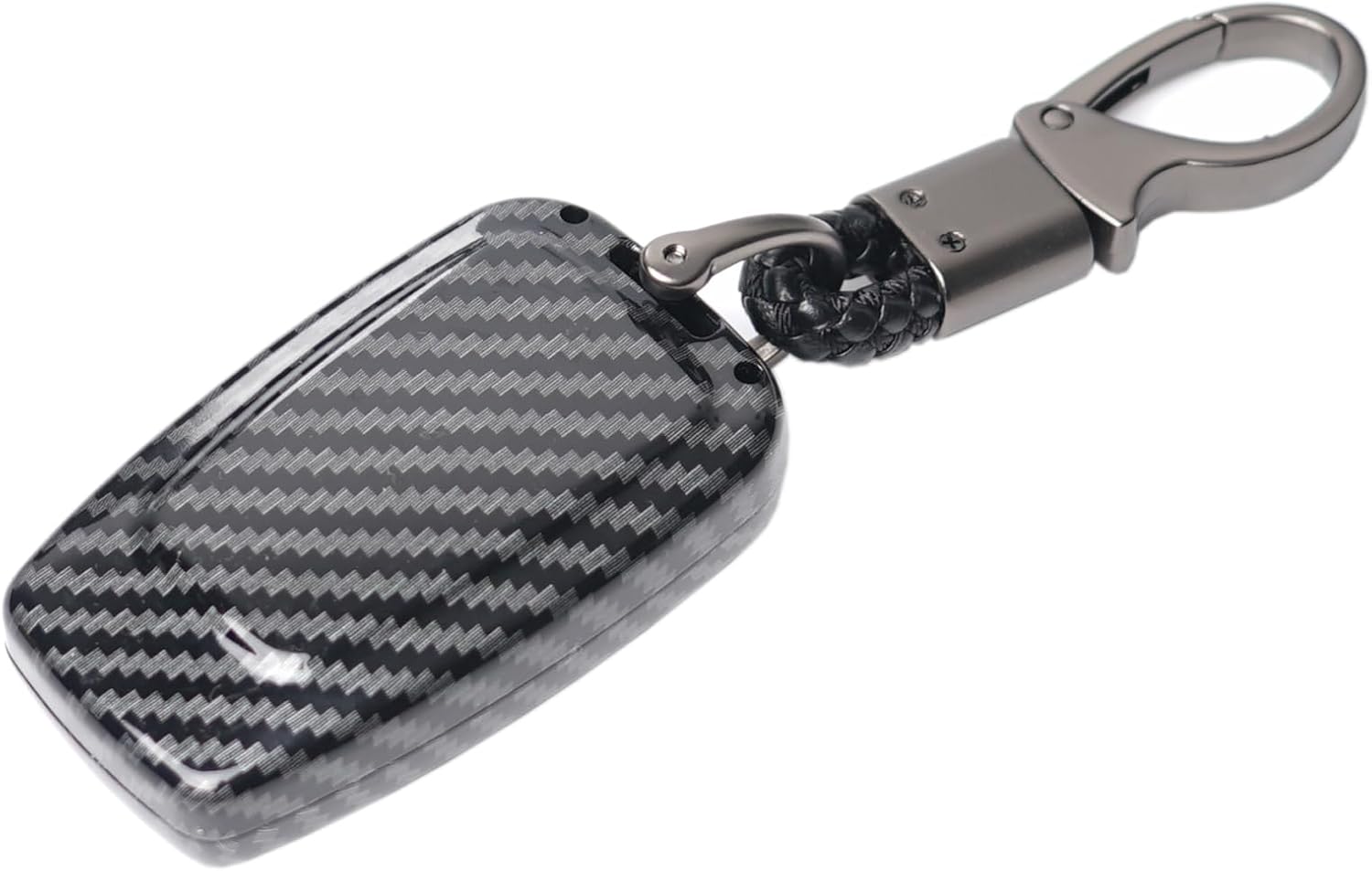 For Toyota Key Fob Cover, Carbon Fiber Pattern Key Case with Keychain for 2018-2021 2022 2023 Toyota Corolla 2024 Camry Land Cruiser RAV4 Avalon Highlander 4Runner Prius CH-R Prado ABS Key Protector