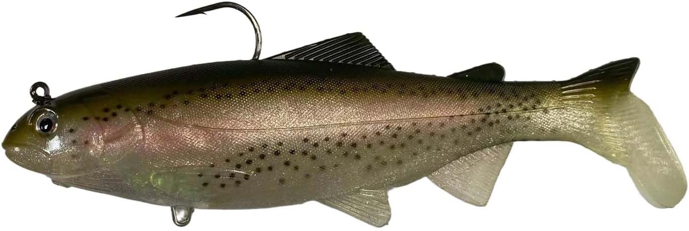 Bestac Multi-Color Super Soft Body Swimming Bait Artificial Bait Trout-Shaped Body Fishing Lure with Sharp Crank Hook for Freshwater and Saltwater