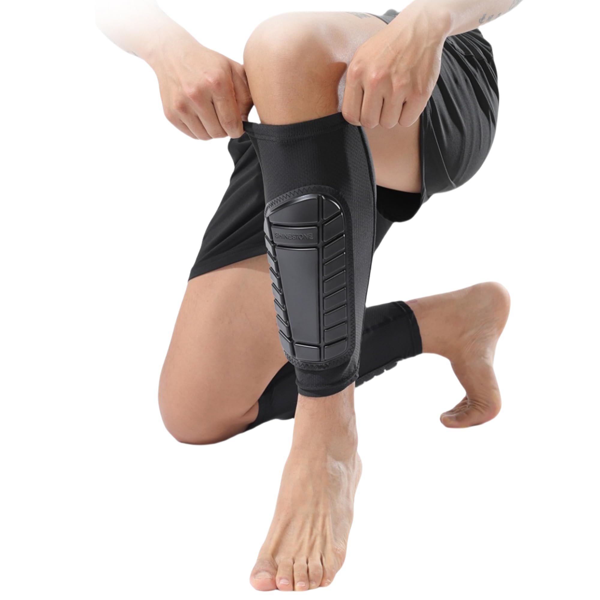 2 Paar Mini Schienbeinschoner Kinder Fußball - 8x5cm Mit Silikon-Halter, Rutschfest