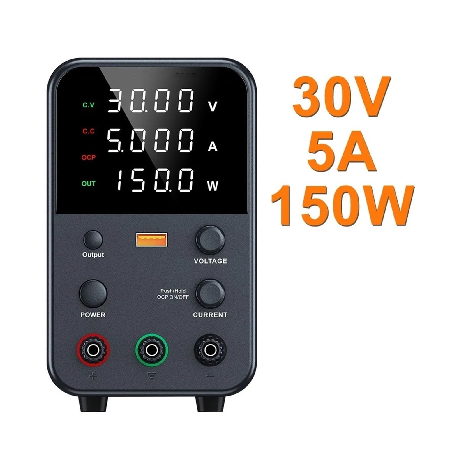 Fuente de alimentación CC 30V 60V 120V Regulador de Voltaje Regulable Corriente de Voltaje preestablecido Voltaje de Entrada Dual 220V/110V(WPS605H 60V 5A)