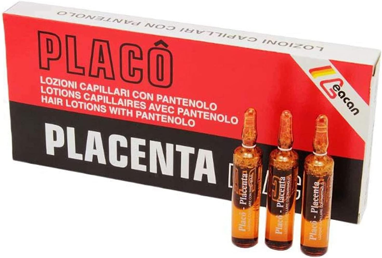 Placo Hair loss Placenta for hair intensive treatment [12 vials 0,35 oz] Intensive Revitalizing Treatment Against Hair Loss