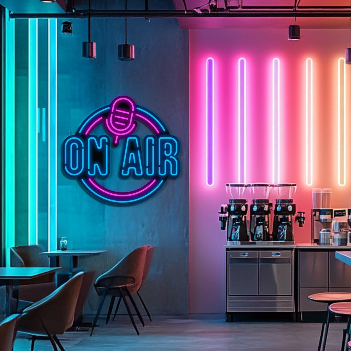 On Air Led Neon Sign Podcast Studio Neon Sign On Air Sign Streaming Sign Cool Led Signs Game Room Wall Art Decor Scene Decor