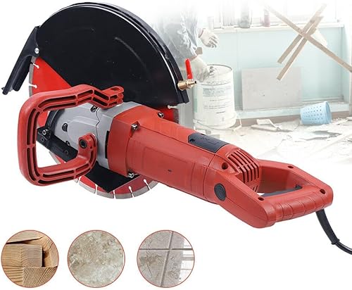 Miniatura 3 de Cortador de sierra de hormigón de mano de 14 pulgadas, sierra de hormigón en seco y húmedo, cortador eléctrico, guía de rodillo, kit de sierra de