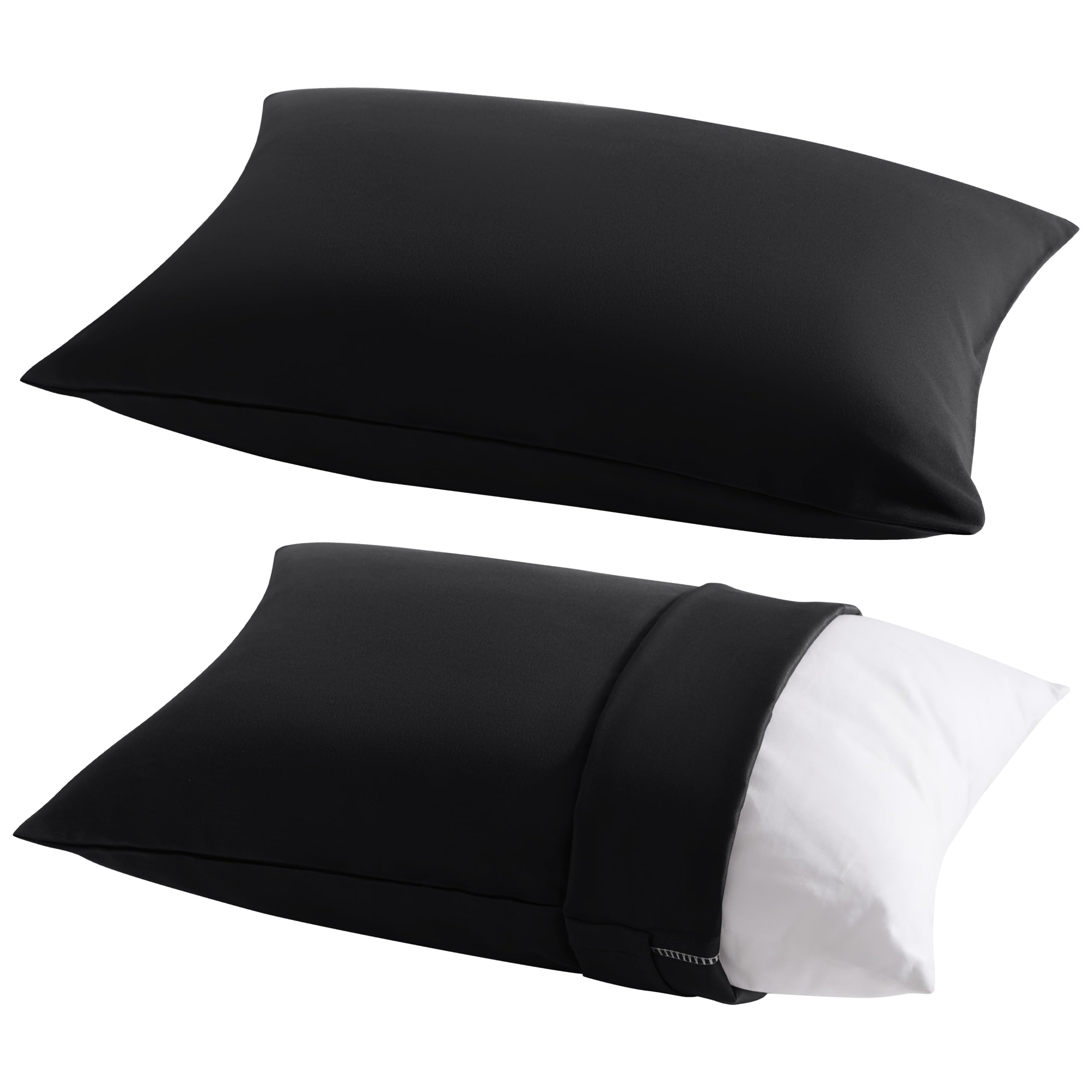 NTBAY Toddler Pillows with Pillowcases Set, 4 Piece 14 x 20, Black