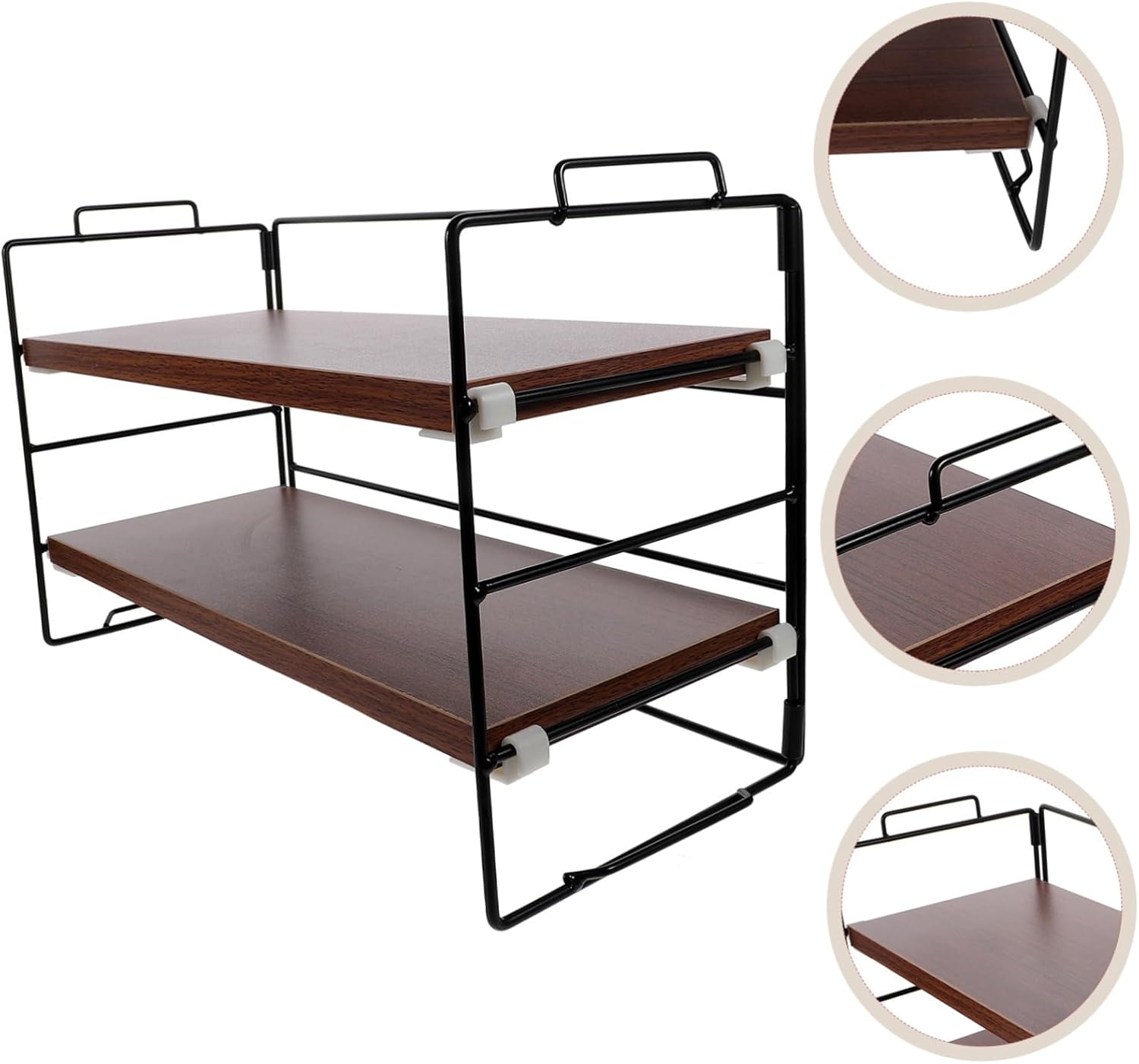 Uonlytech Sturdy Material Makeup Organizer Countertop Organizer Double Storage Rack Vanity Holder Cosmetics Display Case