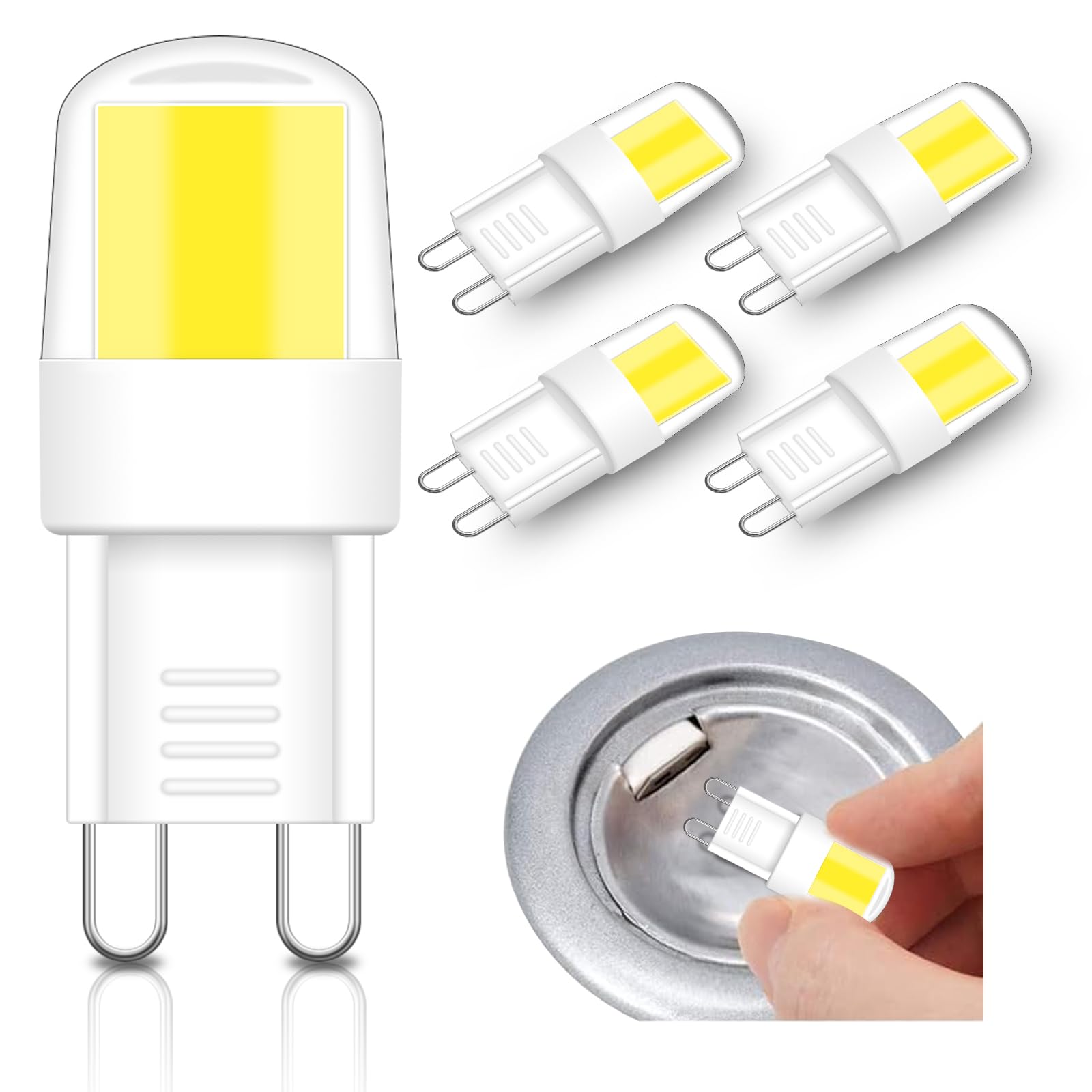 ASAIHKUN G9 LED Cooker Hood Bulbs Mini Light Lamps 260LM Night Light Lamp G9 Capsule Bulb 2W Cabinet Light Ceiling Light Cool White 230V, 5 Pack