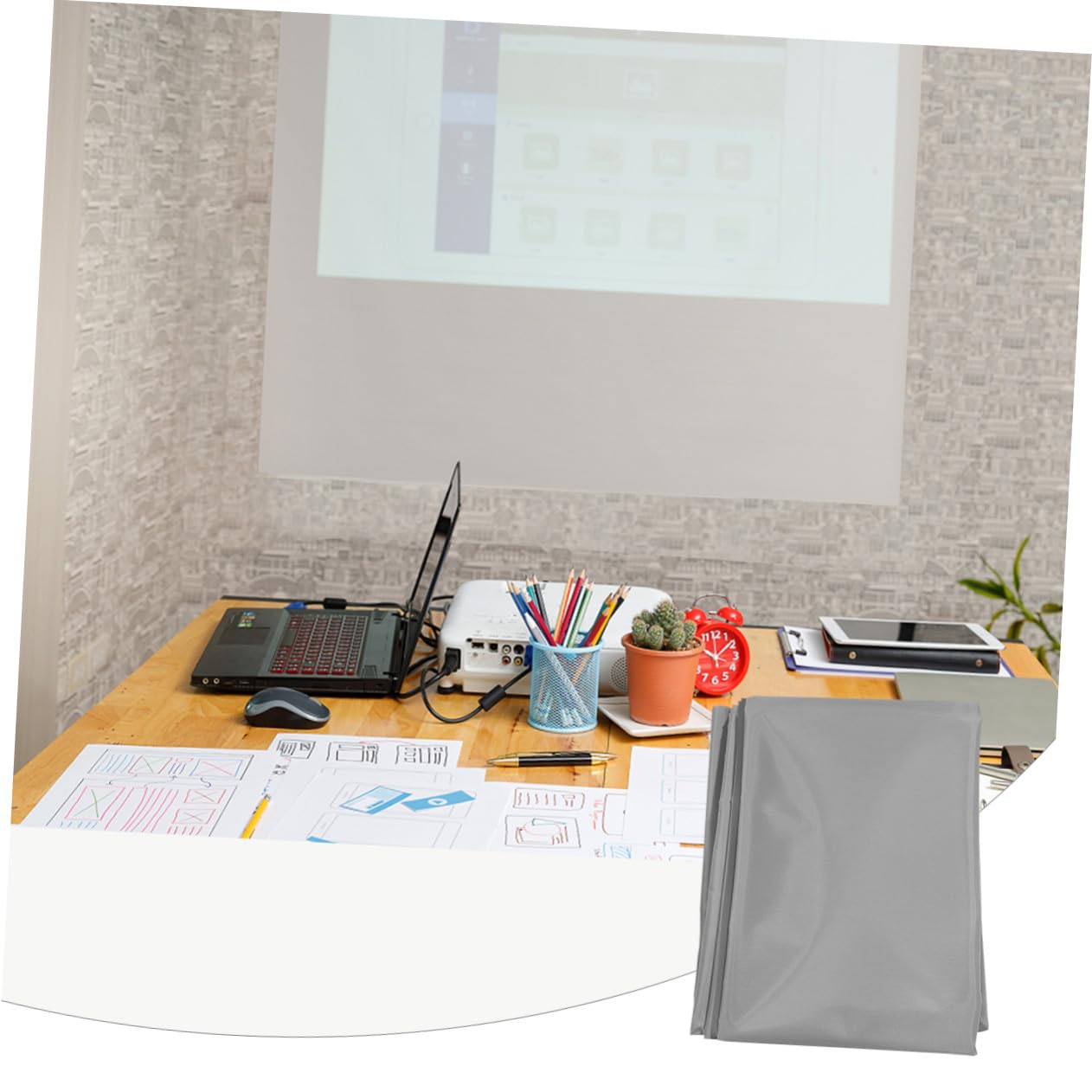 Mipcase Schermo da Parete Pieghevole 100" 16:9 per Proiettore, Telo di Proiezione Durevole Portatile, Alta Luminosità e Ampia Visione per Home Cinema, Conferenze, Eventi All’aperto