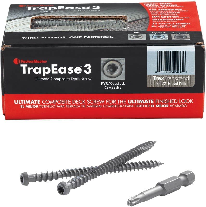 FastenMaster TrapEase 3 No. 10 x 2-1/2 in. L Torx TTAP Flat Head Epoxy Carbon Steel Composite Deck Screws